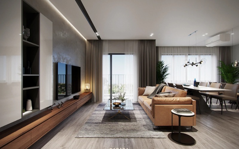 Thiết kế nội thất căn hộ chung cư 75m2 phong cách hiện đại rất được yêu thích