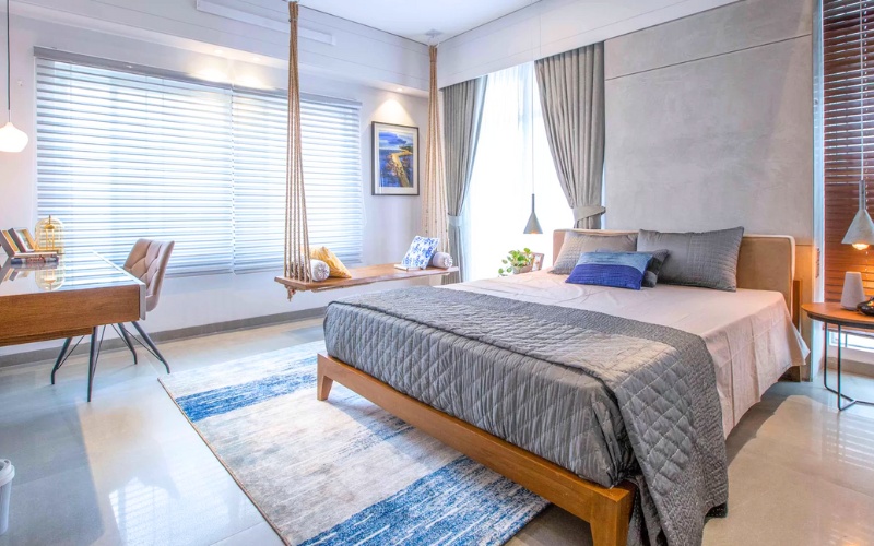 Phòng ngủ 18-20m2 với bố cục thoáng và mang lại sự thoải mái