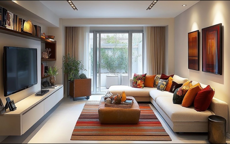 Sofa nên đặt hướng cửa sổ để tận dụng ánh sáng tự nhiên ngoài ban công