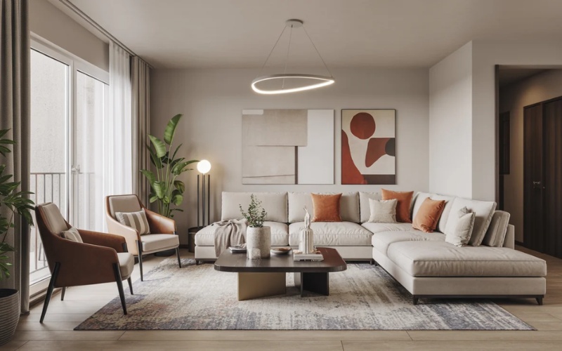 Phong cách tối giản với triết lý "less is more" rất phù hợp cho căn hộ 77m2