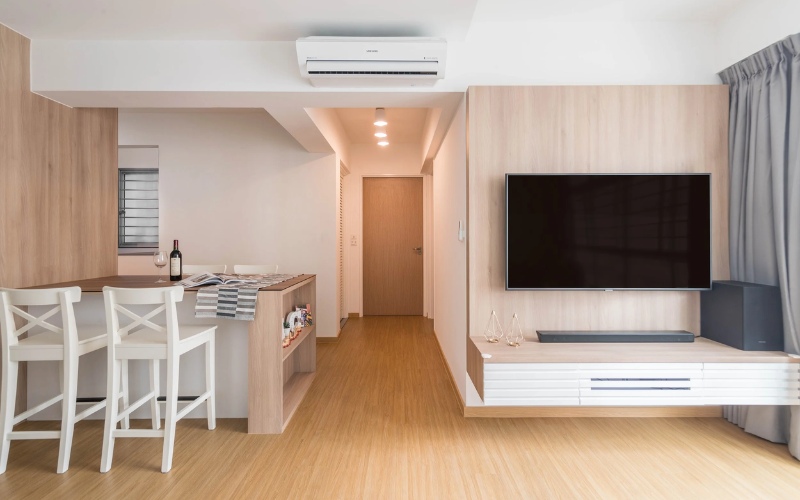 Đây là lựa chọn hoàn hảo cho thiết kế nội thất nhà phố 90m² vì giúp không gian gọn gàng