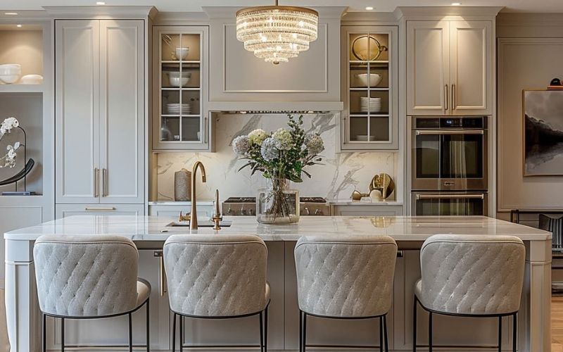 Phòng bếp phong cách Luxury là sự hòa quyện giữa công năng hiện đại và vẻ đẹp tinh tế