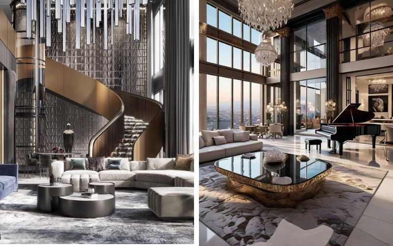 Thiết kế penthouse thường là dạng Duplex mang lại hiệu ứng mở rộng không gian