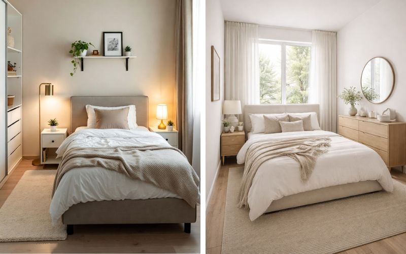 Chọn màu sắc sáng để tăng cường hiệu ứng mở rộng không gian cho phòng 8m2