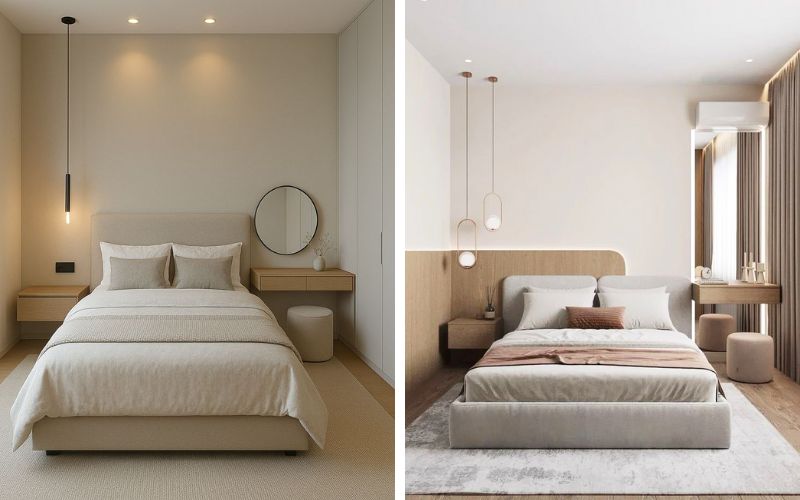 Phòng ngủ 8m2 phong cách tối giản giúp không gian luôn thoáng đãng và gọn gàng