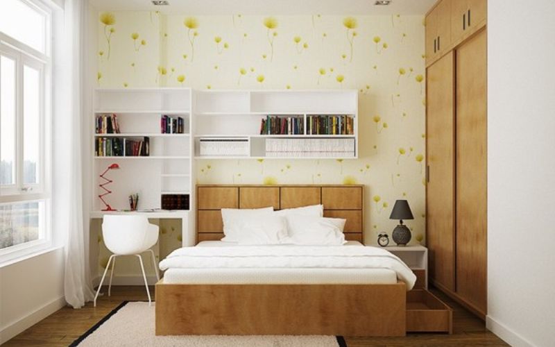 Thiết kế chỉ sử dụng các nội thất đơn giản tạo nên không gian thoáng đãng cho căn phòng